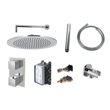 Noken Kit Round&urban Комплект Для Душа, С Верхним Душем Neptune Oval 30x20 См, Хром Noken Kit Round&urban Комплект Для Душа, С Верхним Душем Neptune Oval 30x20 См, Хром