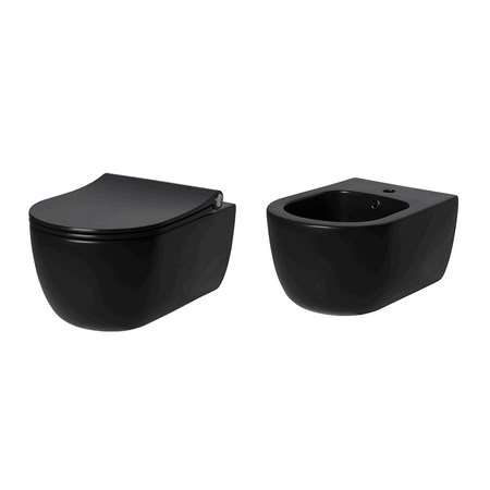 Noken Acro Compact Комплект Унитаза Подвесного С Сиденьем И Биде, Matt Black