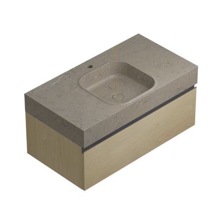 Conjunto Square Motif Countertop Grey Alba 90,4x48,7x42,5