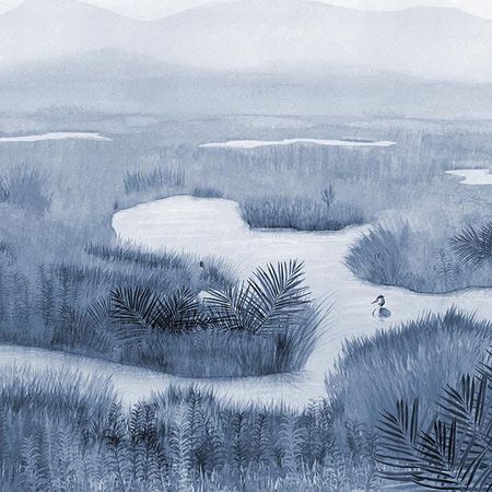 Skins Murals Lagoon Blue 280x416