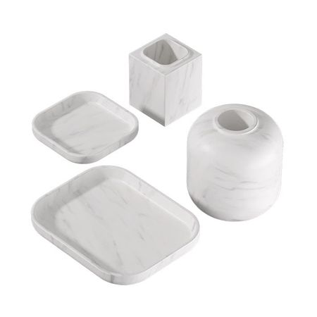 Set Deco Motif Neve Di Carrara 27x28x24