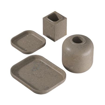 Set Deco Motif Grey Stone 27x28x24