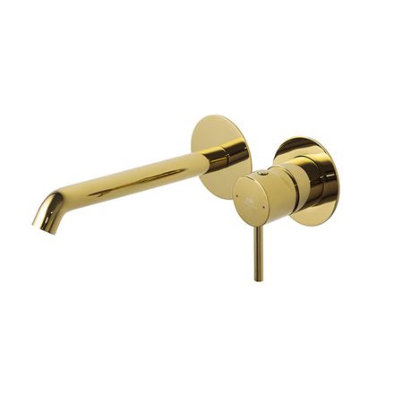 Monomando Rondo N Encastre Lavabo Parte Externa 2 Placas Oro