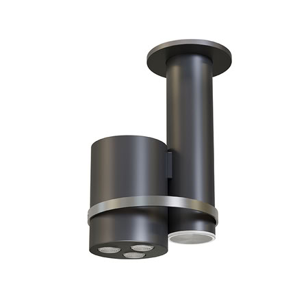 Noken Eye Потолочная Душевая Лейка С Хромотерапиией, 100-240v, Черный Матовы/нержавеющая Сталь Блест