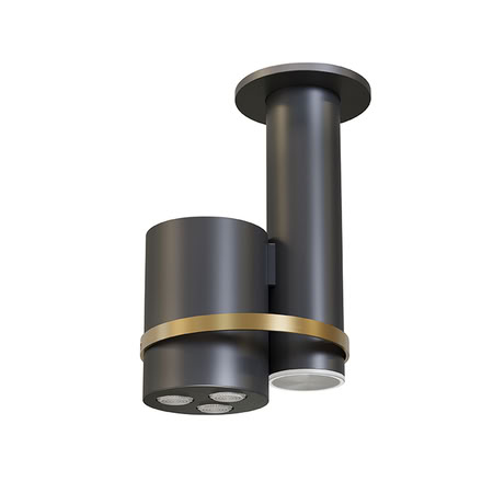 Noken Eye Потолочная Душевая Лейка С Хромотерапиией, 100-240v, Черный Матовый/браш. Золото Noken Eye Потолочная Душевая Лейка С Хромотерапиией, 100-240v, Черный Матовый/браш. Золото