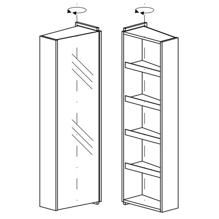 Gamadecor Ciclo Вращающийся Настенный Модуль С Зеркалом, 45x145x28 См, Wood