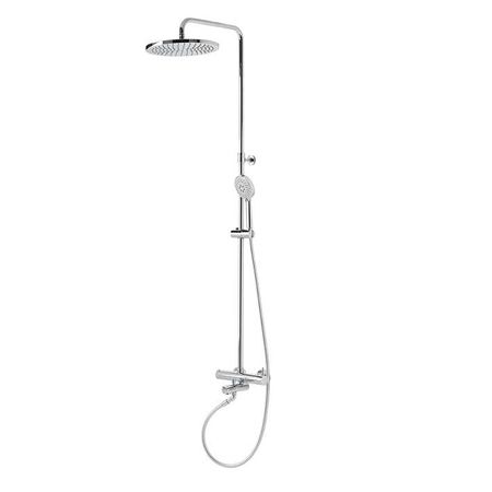 Tec Round Душевая панель 179x29x58 см с верхним и ручным душами и изливом с однорычажным смесителем хром