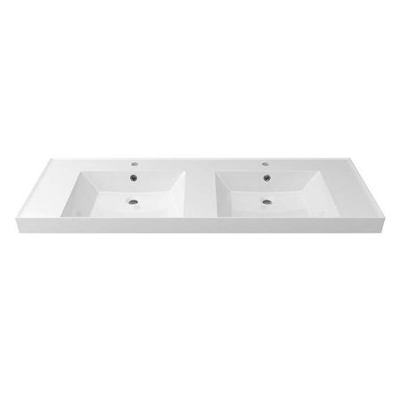 One Столешница 150x50x16,6 см крион с 2-мя встроенными раковинами глянцевая белая