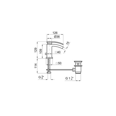 Смеситель для биде однорычажный хром Noken Imagine N169020001-100038827 - габаритные размеры