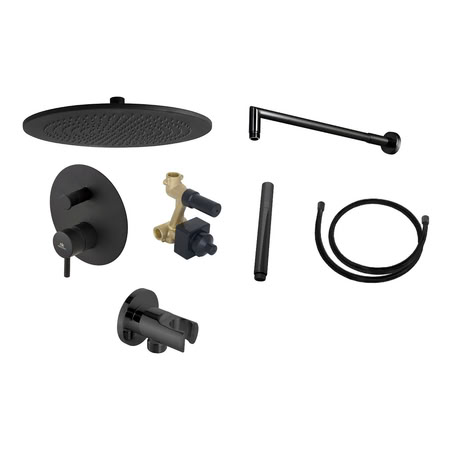Noken Pack Rondo Black Душевой Комплект С Верхним Душем O30 См, Смесителем, Черный Noken Pack Rondo Black Душевой Комплект С Верхним Душем O30 См, Смесителем, Черный