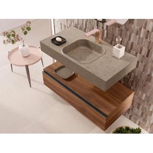 Square Motif Lines Countertop Grey Stone 90,4x48,7x12,5