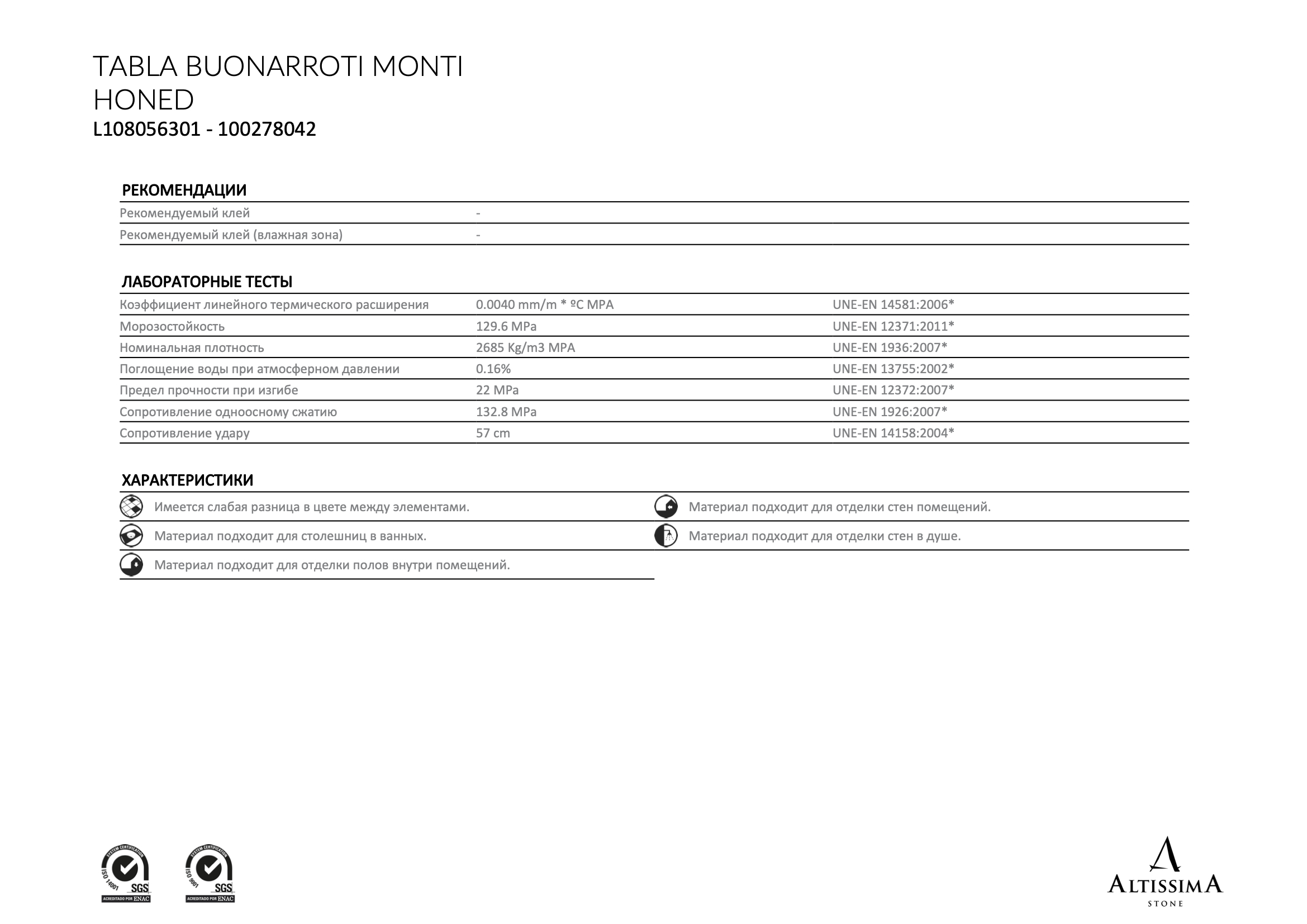 Tabla Buonarroti Monti Honed 2