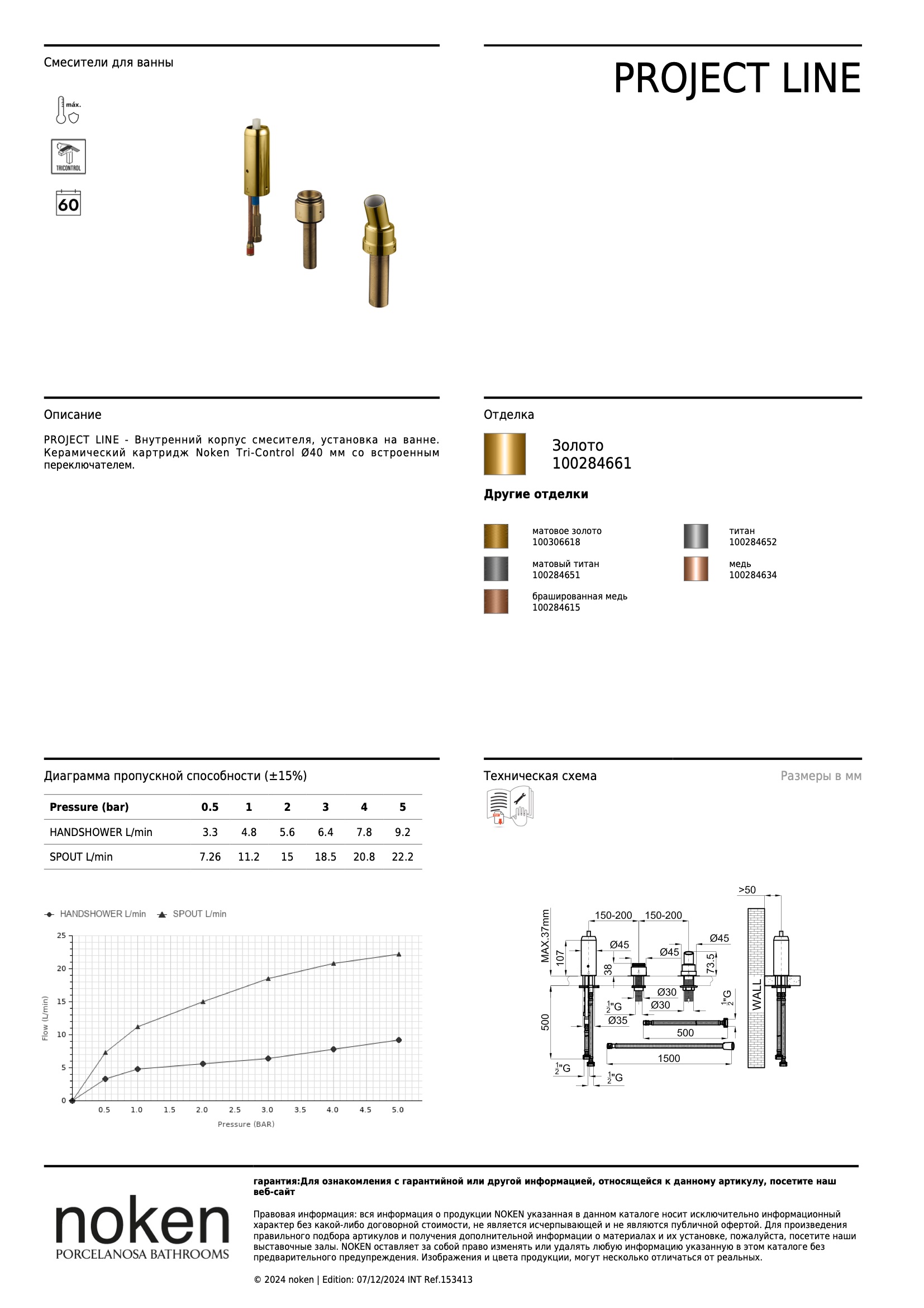  Bateria Instalacion Banera 3p Project Line Cuerpo Interno Oro